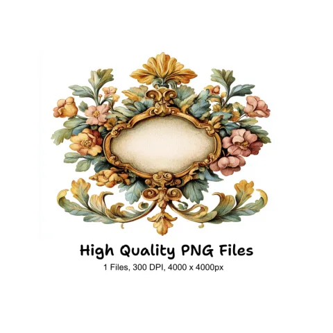 Ornate Floral Frame Clipart Bundle