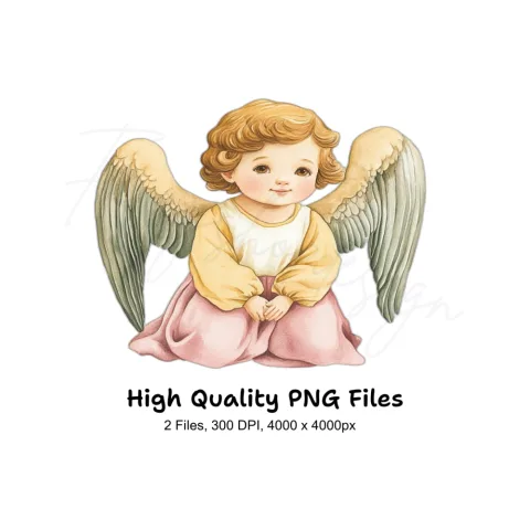Praying Angels Clipart Bundle