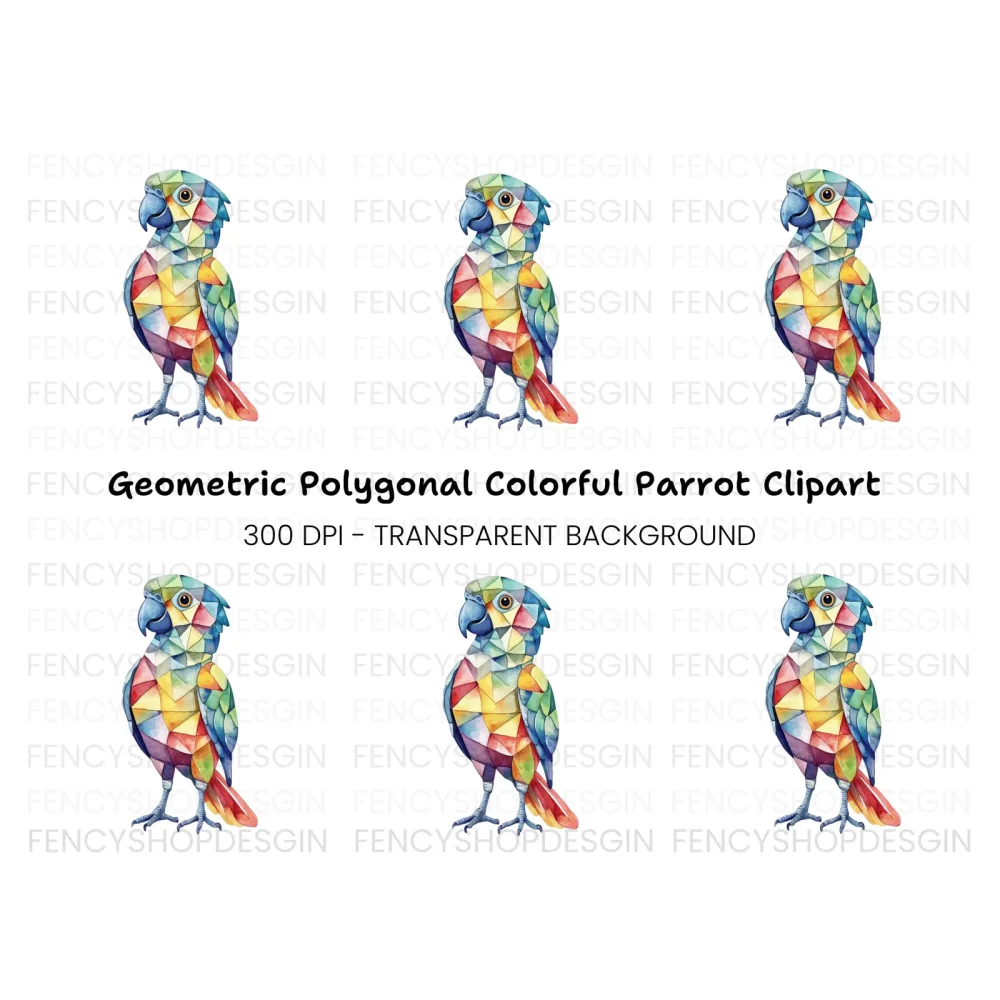 Geometric Parrot Clipart Bundle