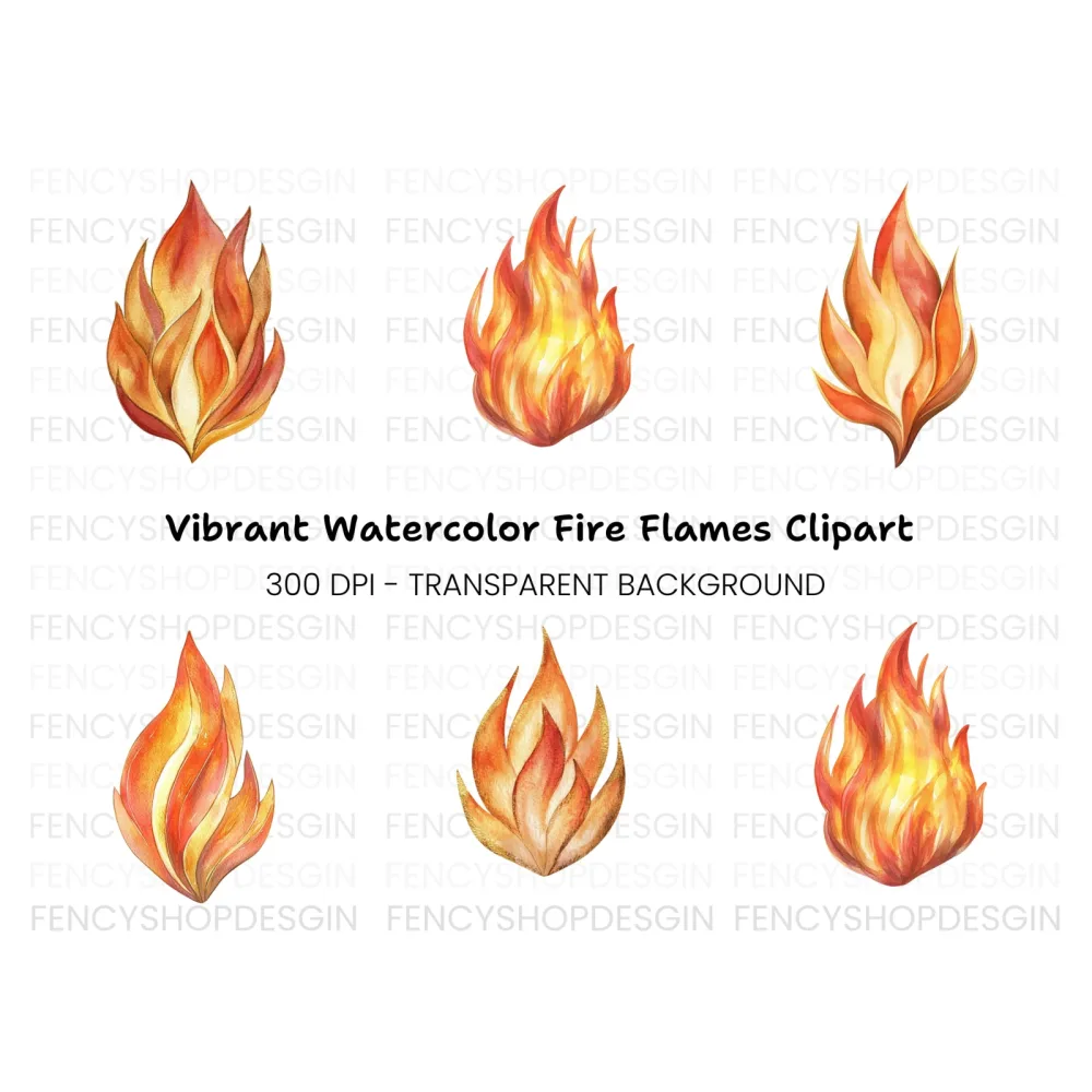 Fire Flames Clipart Bundle