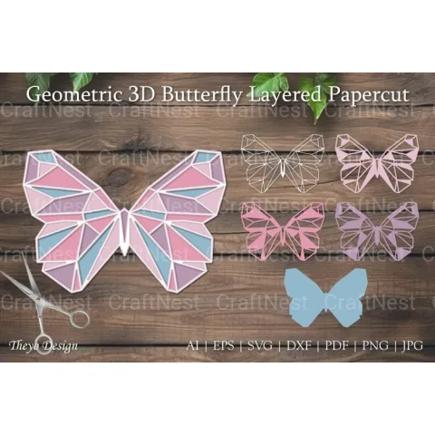 Geometric D Butterfly SVG Bundle