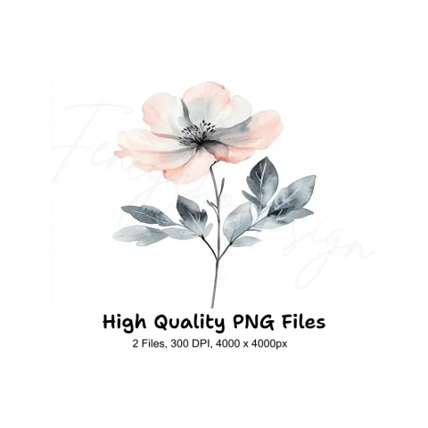 Elegant Pink Floral Clipart Bundle
