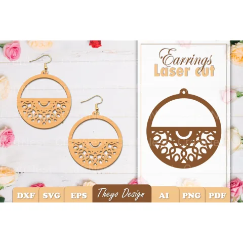 Earrings Mandala SVG Bundle SVG