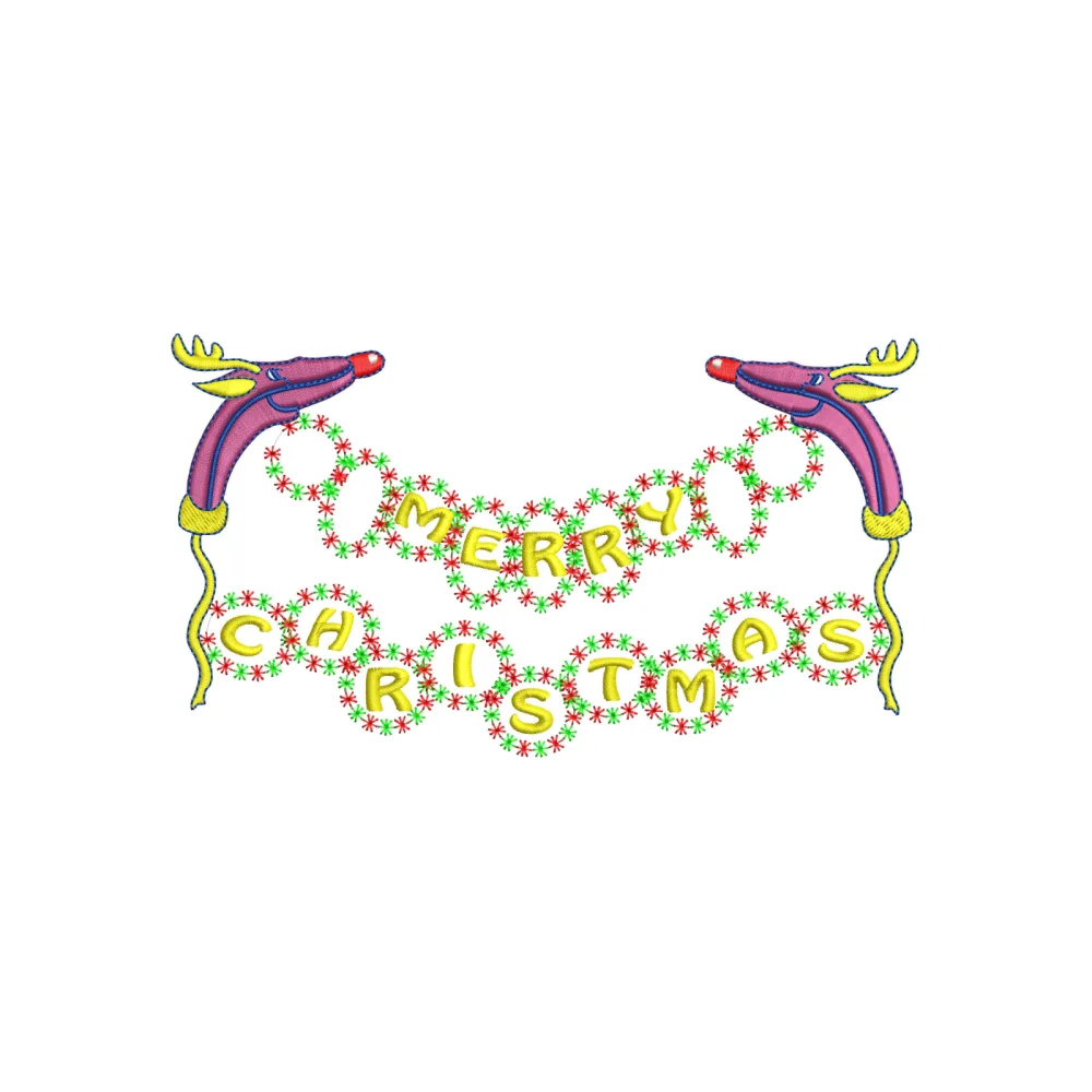 Merry Christmas Embroidery Design