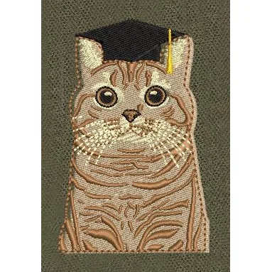 Graduated Cat Embroidery Design