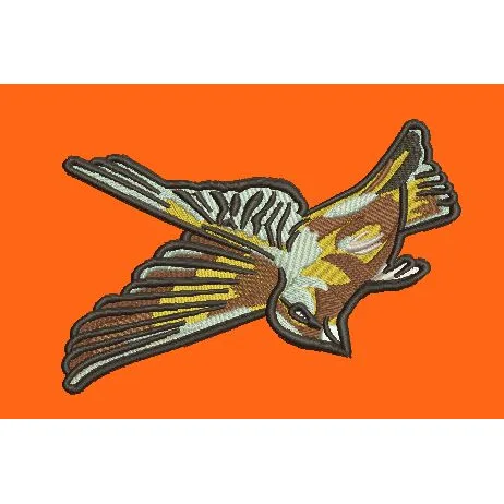 Flying Bird Brown Embroidery Design