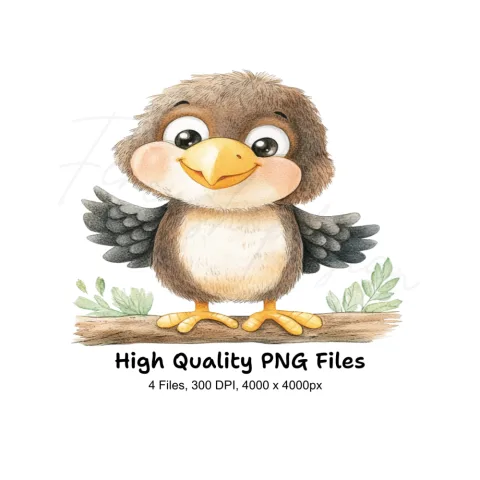 Cute Baby Birds Clipart Bundle