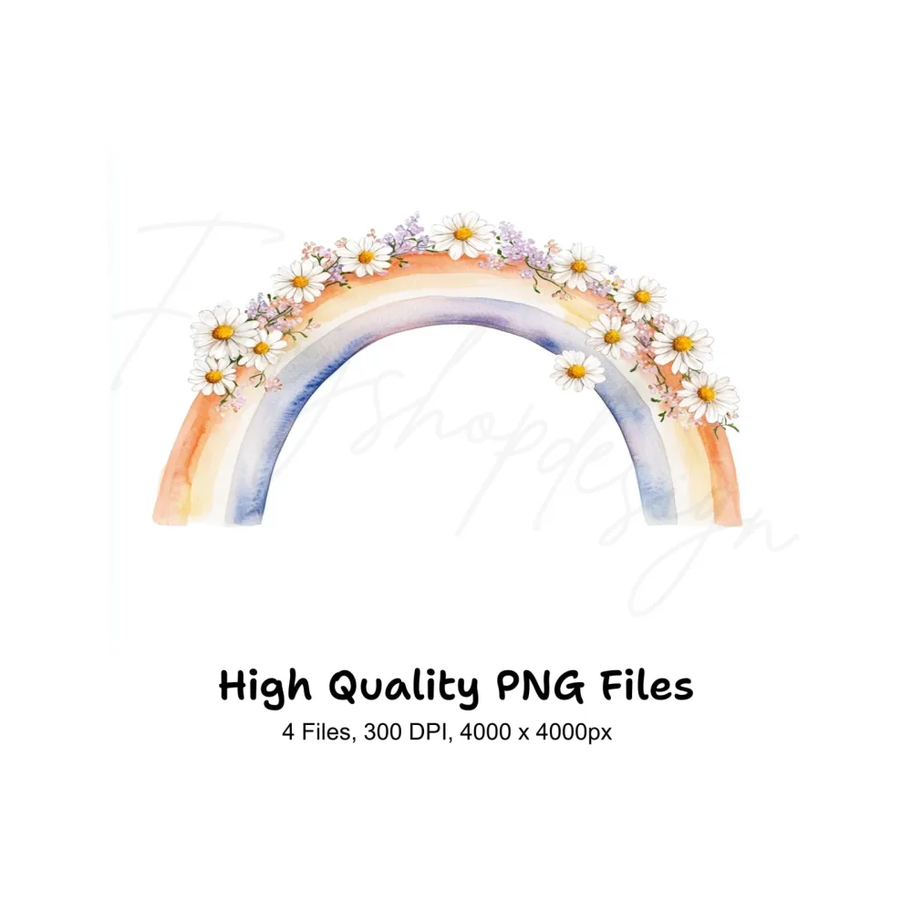 Daisy Rainbow Clipart Bundle