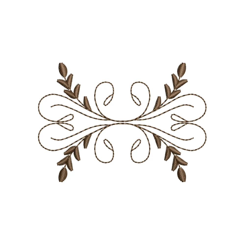 Leafy Line Embroidery Design