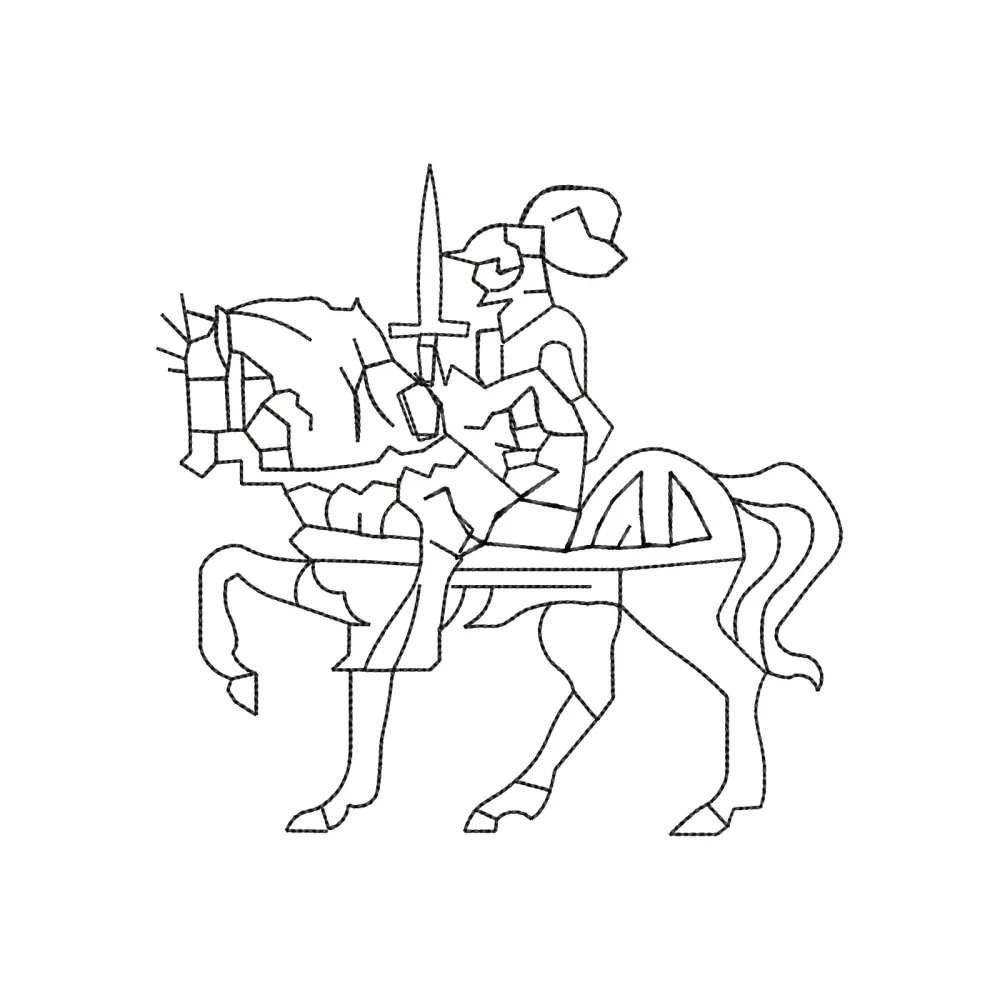 Warrior Line Stitch Embroidery Design