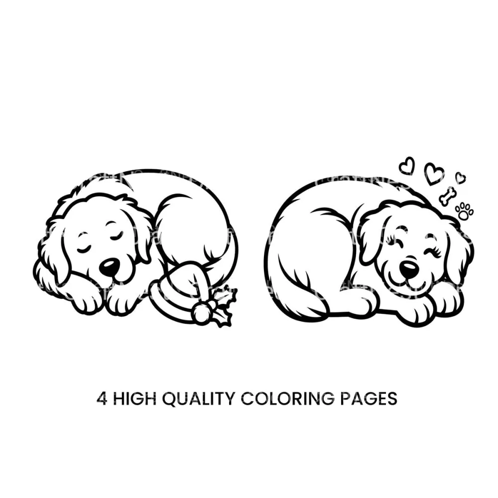 Cute Sleeping Puppy Dog Coloring Books