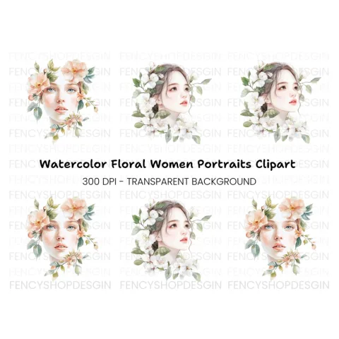 Floral Women Clipart Bundle