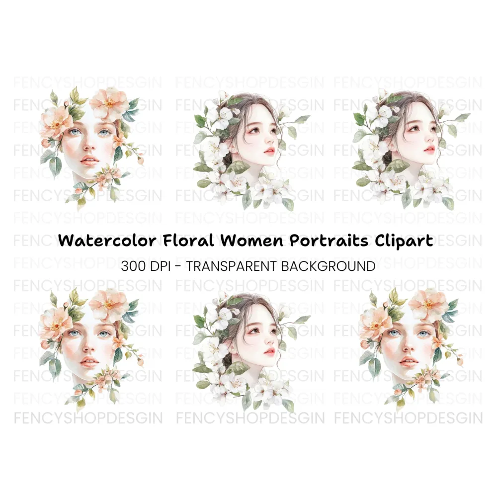 Floral Women Clipart Bundle
