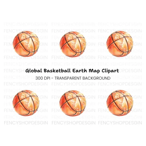 Basketball Earth Clipart Bundle