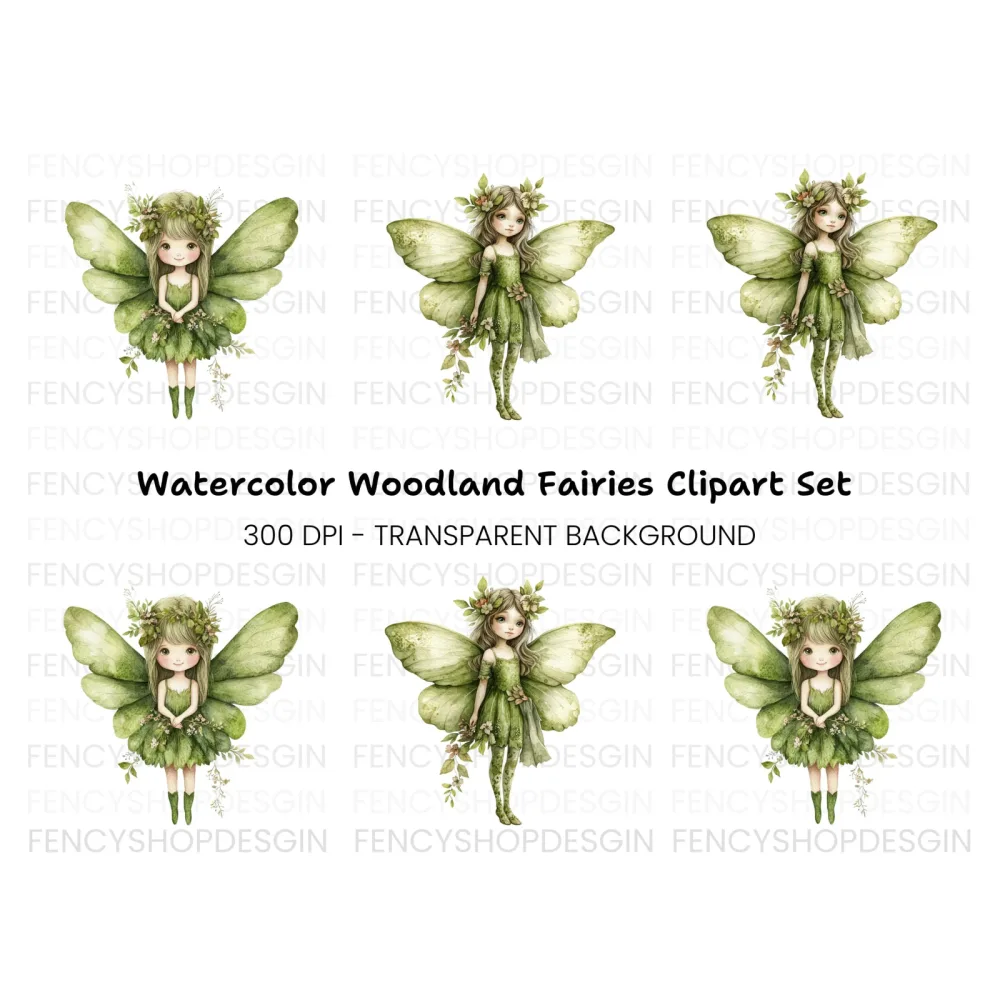 Whimsical Forest Fairy Clipart Bundle
