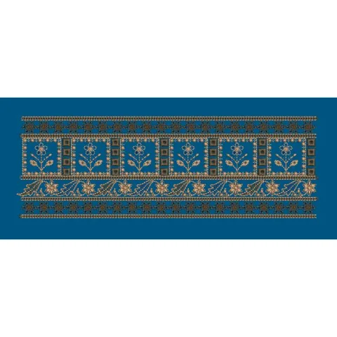 Square Framed Floral Sprig Panel Embroidery Design