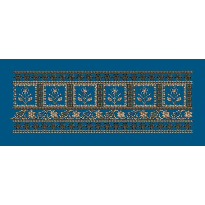 Square Framed Floral Sprig Panel Embroidery Design