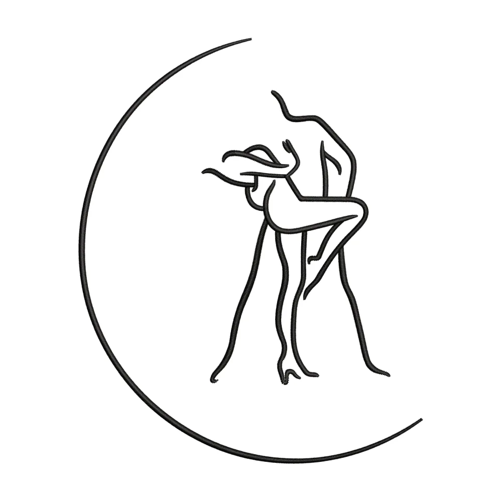 Dance Couple Embroidery Design