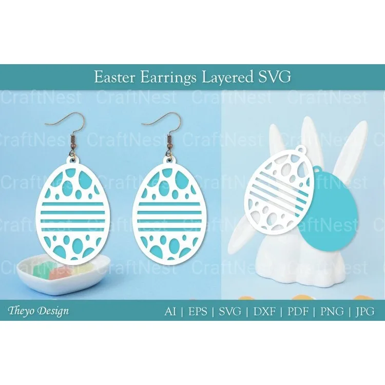 Easter Egg Earrings SVG Bundle