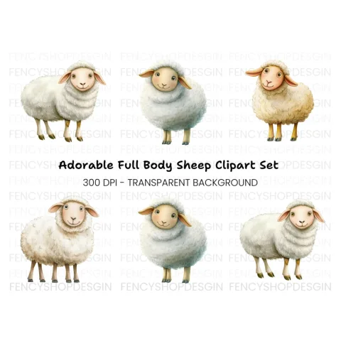 Cute Sheep Clipart Bundle