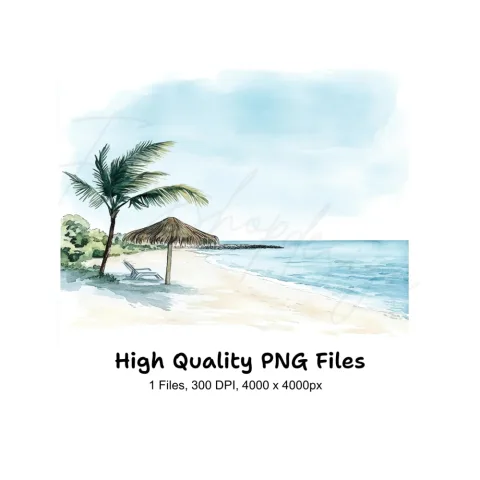 Tropical Beach Paradise Clipart Bundle