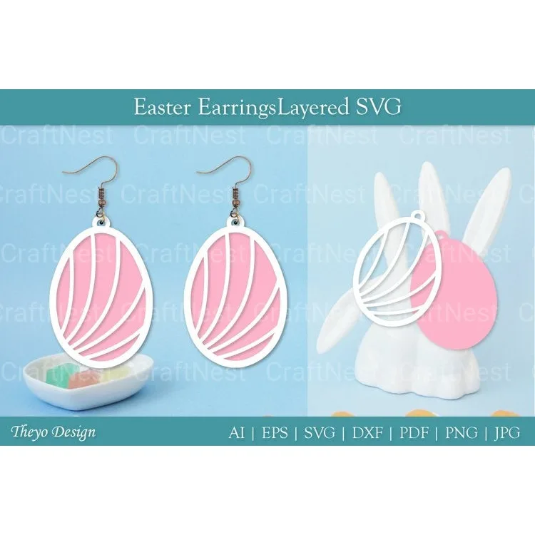 Easter Egg Earrings SVG Bundle