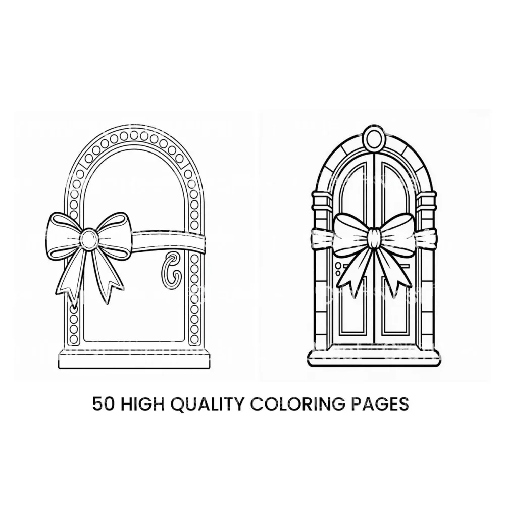 Festive Doors and Animals Coloring Books