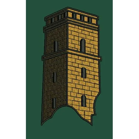 Watchtower Made With Brick Embroidery Design