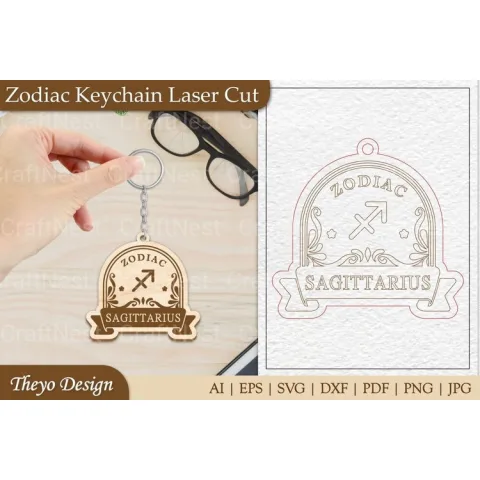 Zodiac Keychain SVG Bundle