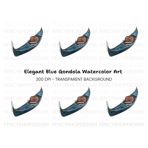 Elegant Venetian Gondola Clipart Bundle