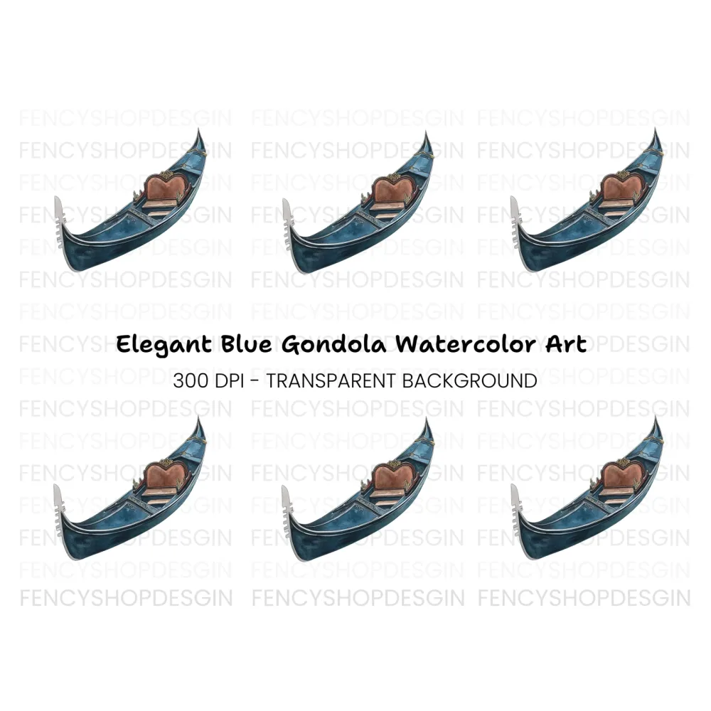 Elegant Venetian Gondola Clipart Bundle