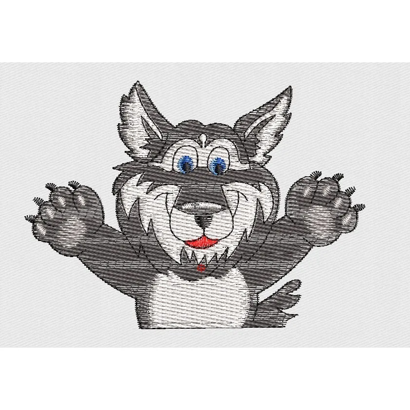 Wolf Embroidery Design