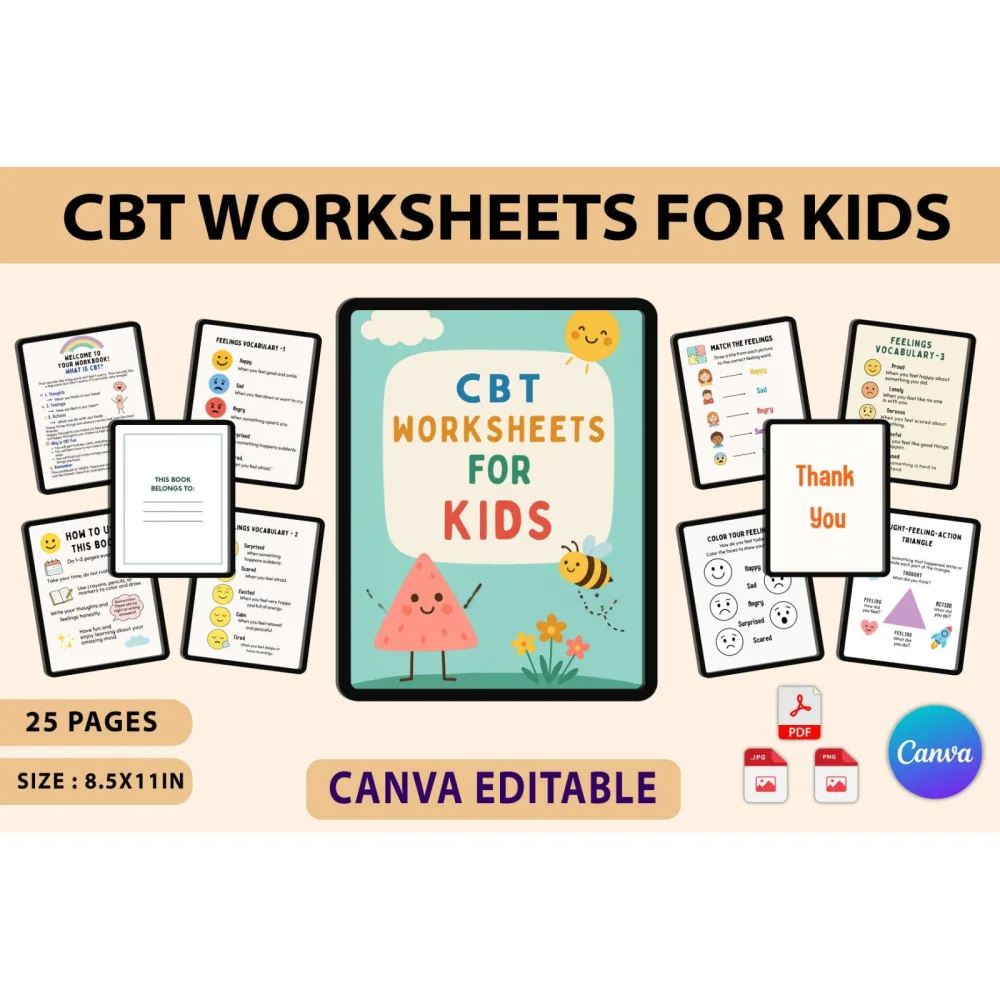 CBT Worksheets for Kids Planner