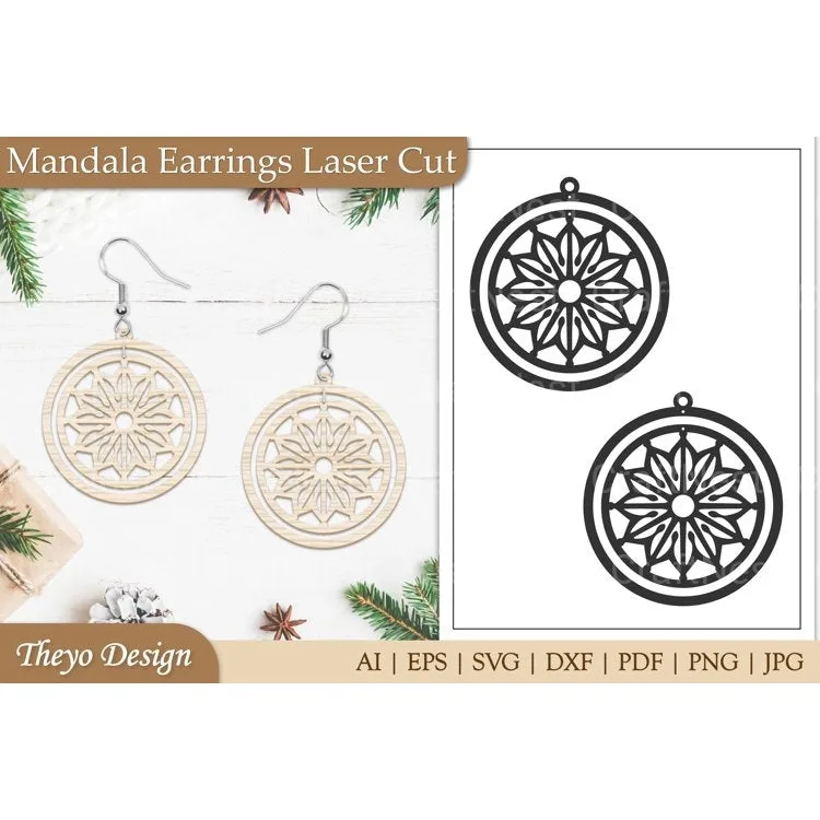 Earrings Mandala SVG Bundle