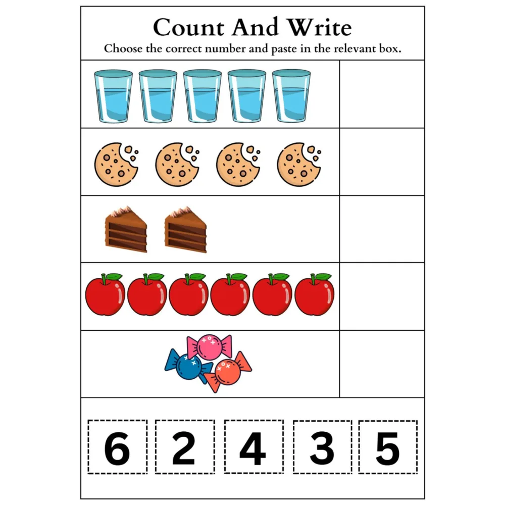 Count and Write Cut Paste Numbers