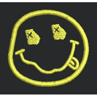 Stylized Smily Face Embroidery Design