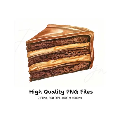 Chocolate Cake Slices Clipart Bundle