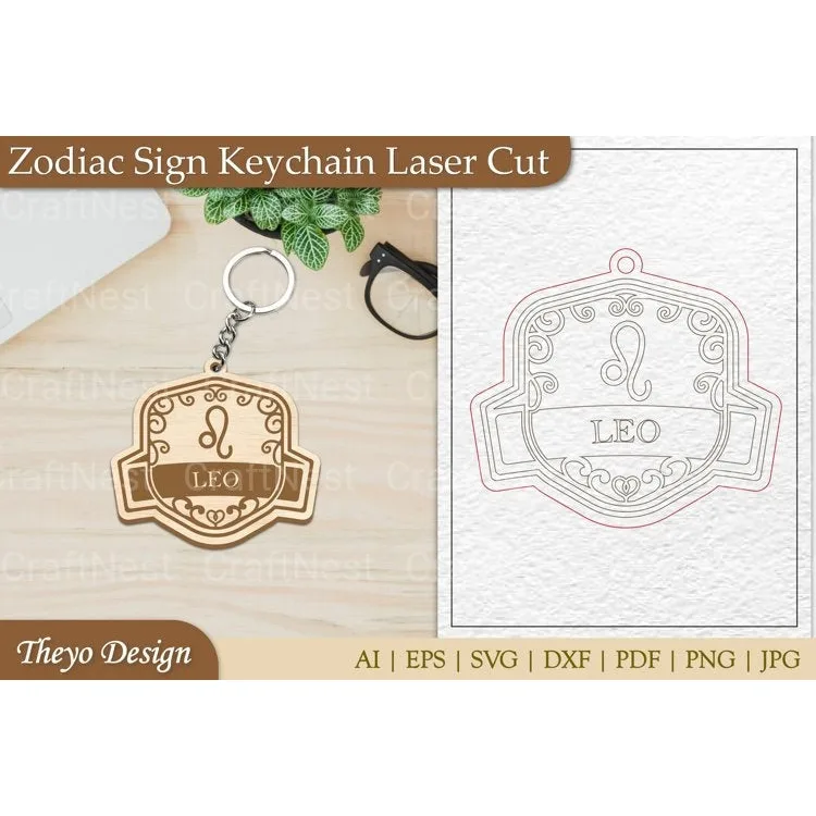 Zodiac Keychain SVG Bundle