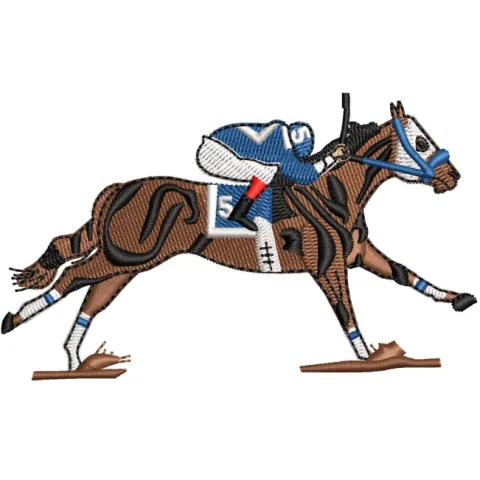 Horse With Men Embroidery Design