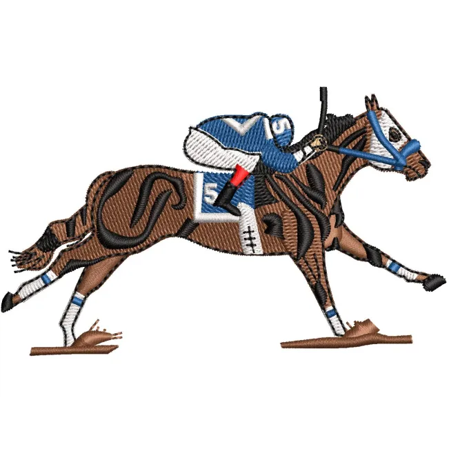 Horse With Men Embroidery Design
