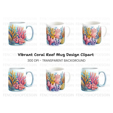 Vibrant Coral Reef Clipart Bundle