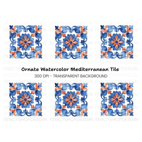 Portuguese Tile Clipart Bundle