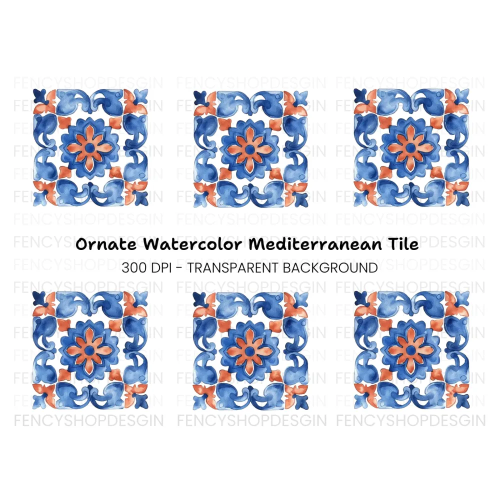 Portuguese Tile Clipart Bundle