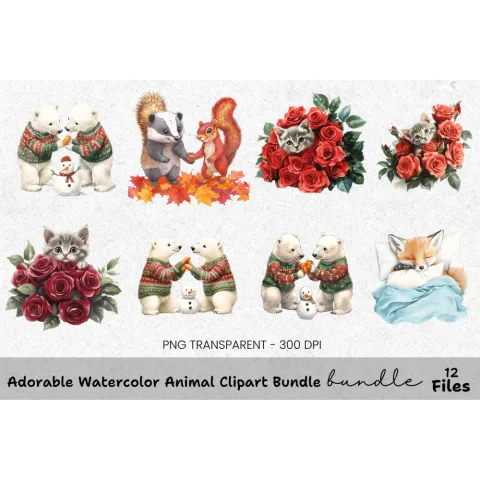 Adorable Animal Clipart Bundle