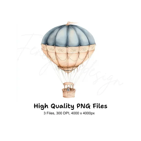 Hot Air Balloon Clipart Bundle