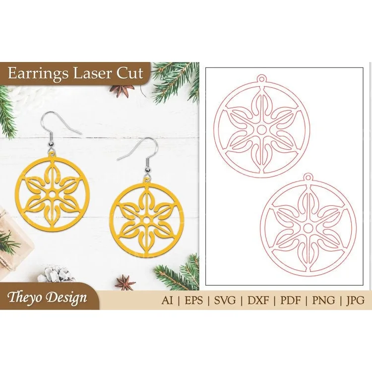 Earrings Mandala Lasercut SVG Bundle
