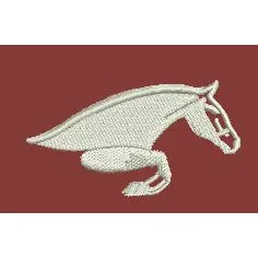 Horse Head White Embroidery Design