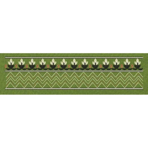 Floral Border Orange Embroidery Design
