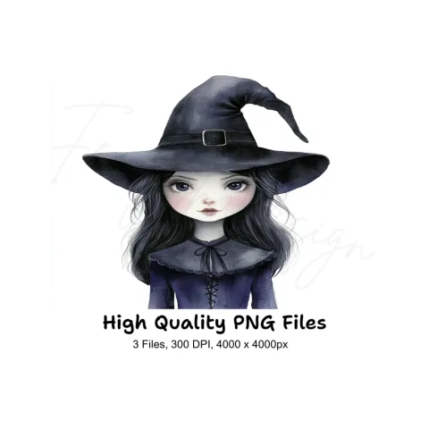 Cute Witches Clipart Bundle