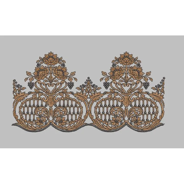 Floral Filigree Ornate Border Embroidery Design